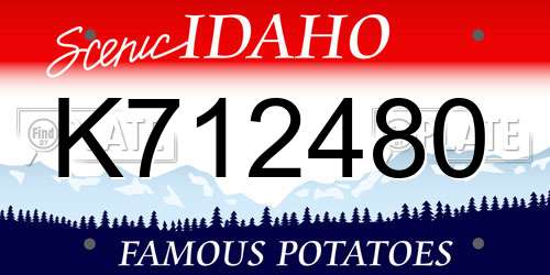 K712480 Idaho License Plate
