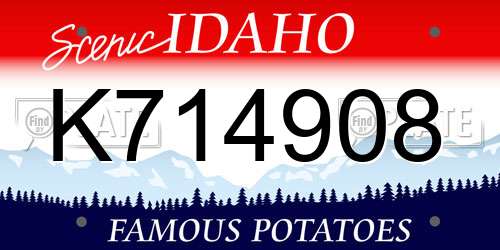 K714908 Idaho License Plate