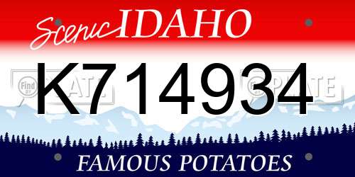 K714934 Idaho License Plate
