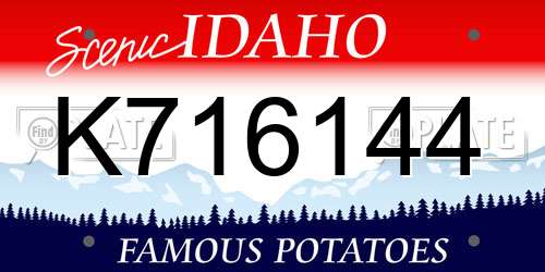 K716144 Idaho License Plate