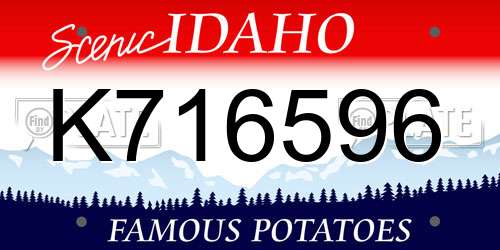 K716596 Idaho License Plate