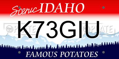 K73GIU Idaho License Plate