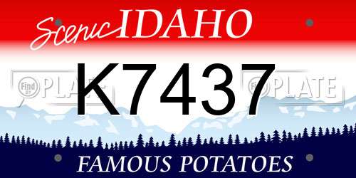 K7437 Idaho License Plate