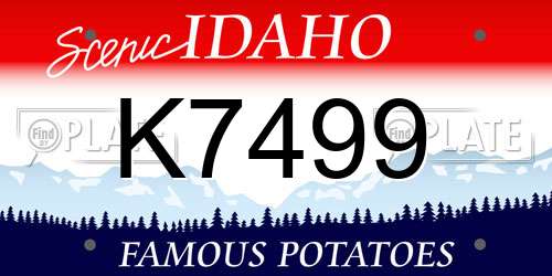 K7499 Idaho License Plate