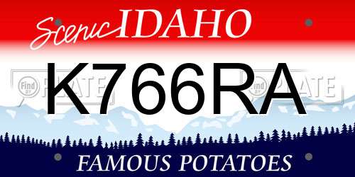 K766RA Idaho License Plate