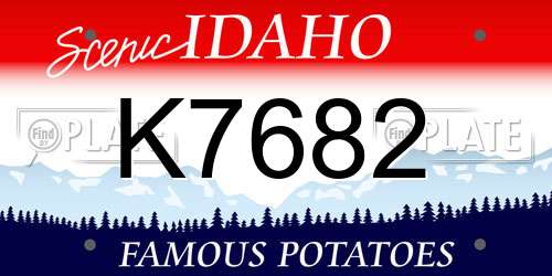 K7682 Idaho License Plate