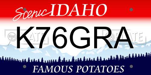 K76GRA Idaho License Plate