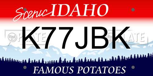 K77JBK Idaho License Plate