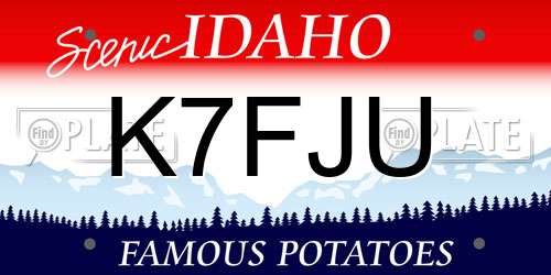 K7FJU Idaho License Plate