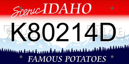 K80214D Idaho License Plate