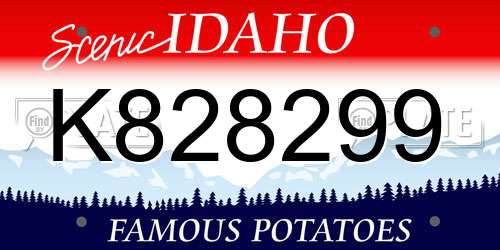 K828299 Idaho License Plate