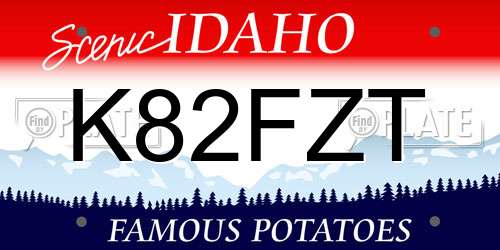 K82FZT Idaho License Plate