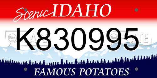K830995 Idaho License Plate