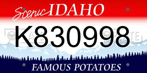K830998 Idaho License Plate