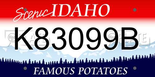 K83099B Idaho License Plate