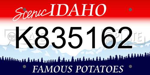 K835162 Idaho License Plate
