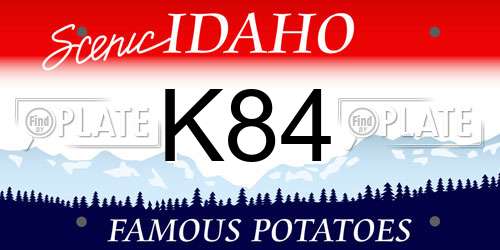 K84 Idaho License Plate