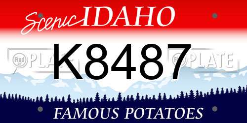 K8487 Idaho License Plate