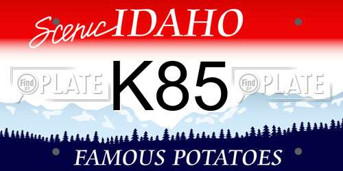 K85 Idaho License Plate