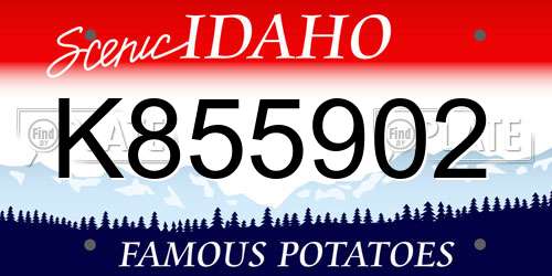 K855902 Idaho License Plate