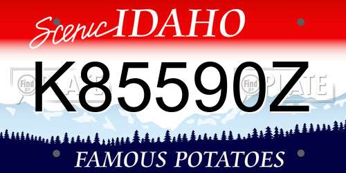 K85590Z Idaho License Plate