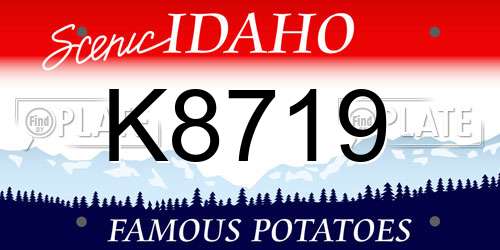 K8719 Idaho License Plate