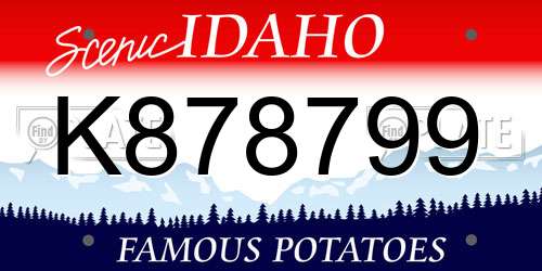 K878799 Idaho License Plate