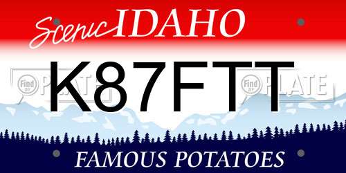 K87FTT Idaho License Plate