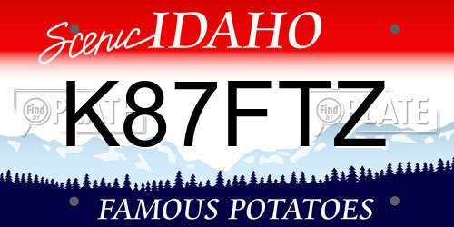 K87FTZ Idaho License Plate