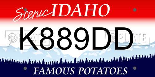 K889DD Idaho License Plate