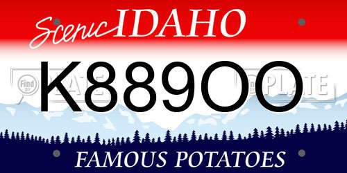 K889OO Idaho License Plate