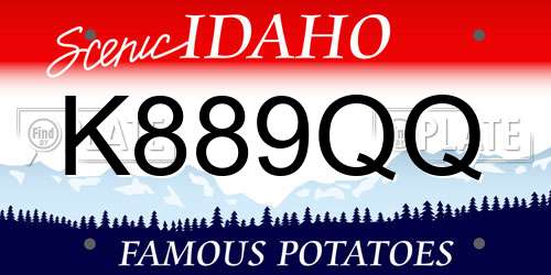 K889QQ Idaho License Plate