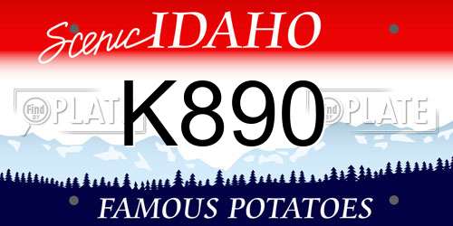 K890 Idaho License Plate