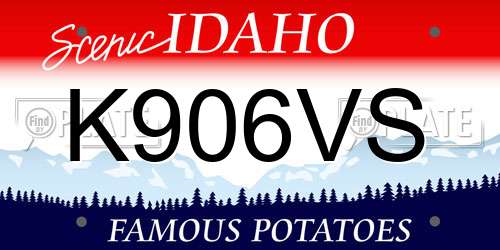 K906VS Idaho License Plate