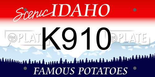 K910 Idaho License Plate