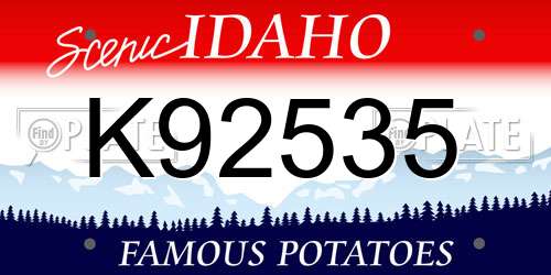 K92535 Idaho License Plate