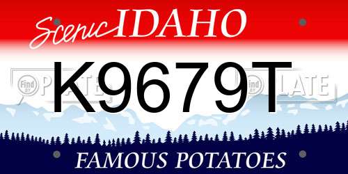 K9679T Idaho License Plate