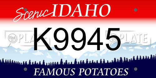 K9945 Idaho License Plate