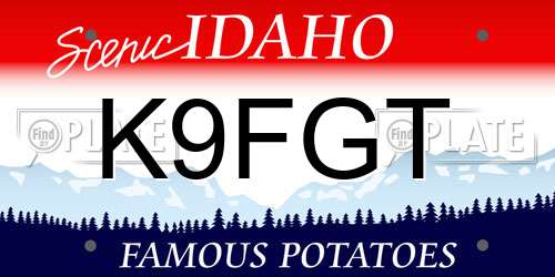 K9FGT Idaho License Plate