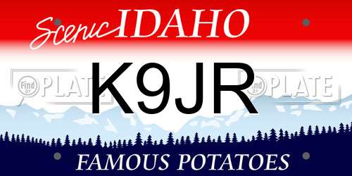 K9JR Idaho License Plate