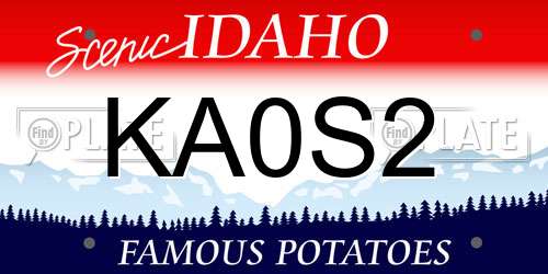 KA0S2 Idaho License Plate