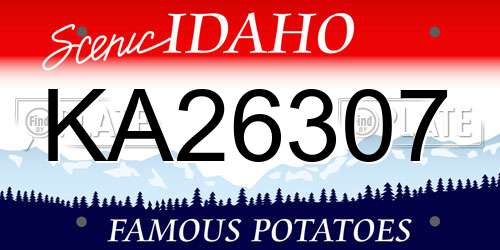 KA26307 Idaho License Plate