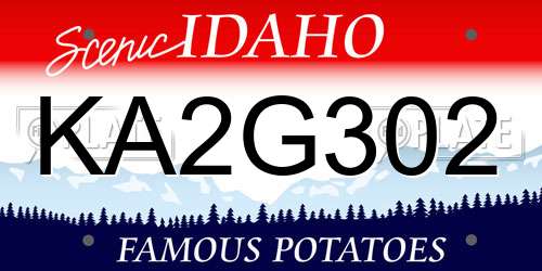 KA2G302 Idaho License Plate