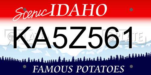 KA5Z561 Idaho License Plate