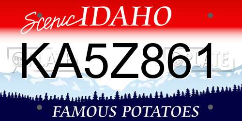 KA5Z861 Idaho License Plate