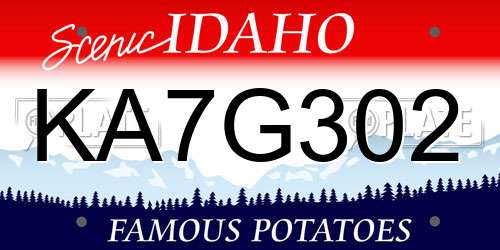 KA7G302 Idaho License Plate