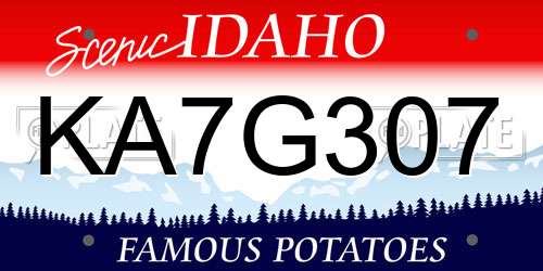 KA7G307 Idaho License Plate