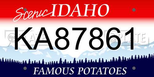 KA87861 Idaho License Plate