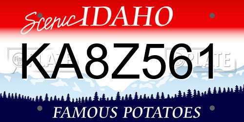 KA8Z561 Idaho License Plate