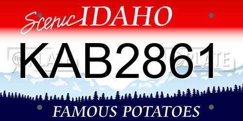 KAB2861 Idaho License Plate